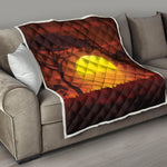 African Savanna Sunset Print Quilt