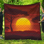 African Savanna Sunset Print Quilt