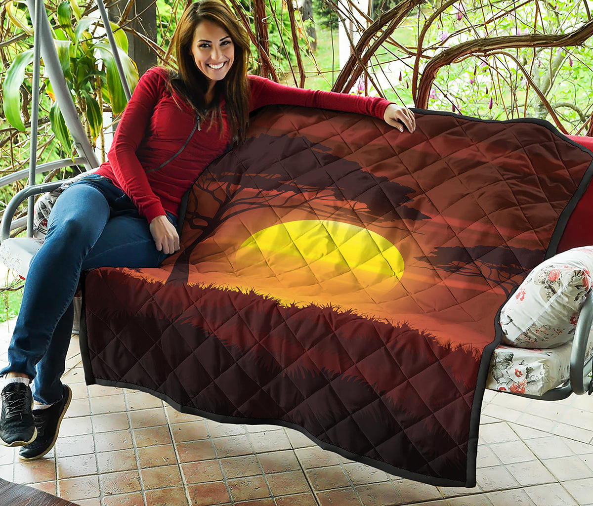 African Savanna Sunset Print Quilt