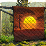 African Savanna Sunset Print Quilt