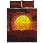 African Savanna Sunset Print Quilt Bed Set