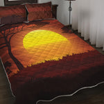 African Savanna Sunset Print Quilt Bed Set
