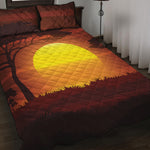 African Savanna Sunset Print Quilt Bed Set