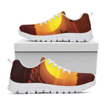 African Savanna Sunset Print White Sneakers