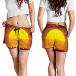 African Savanna Sunset Print Women's Shorts