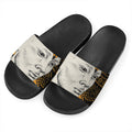 African Style Print Black Slide Sandals