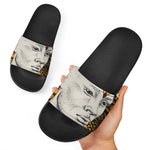 African Style Print Black Slide Sandals
