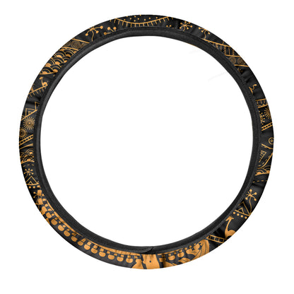 African Style Print Car Steering Wheel Cover