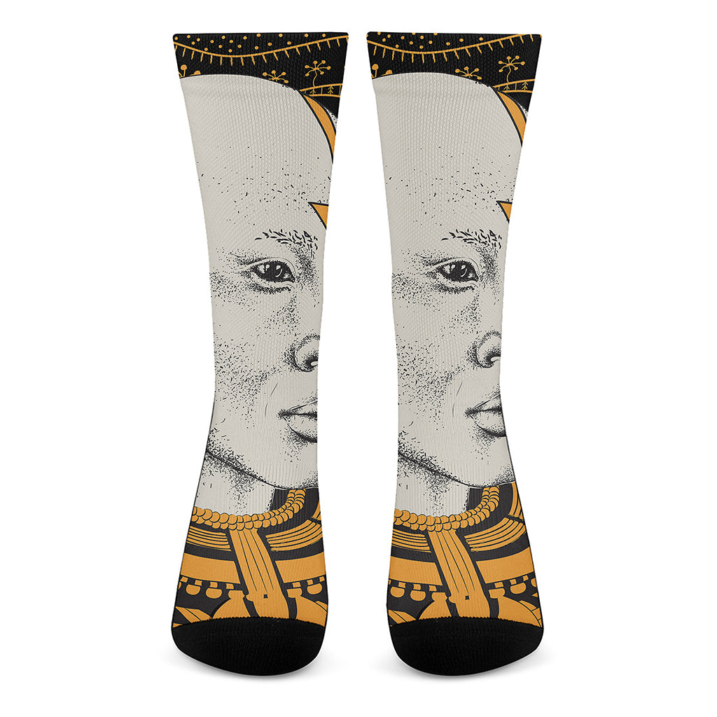 African Style Print Crew Socks