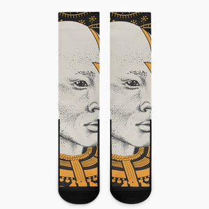 African Style Print Crew Socks