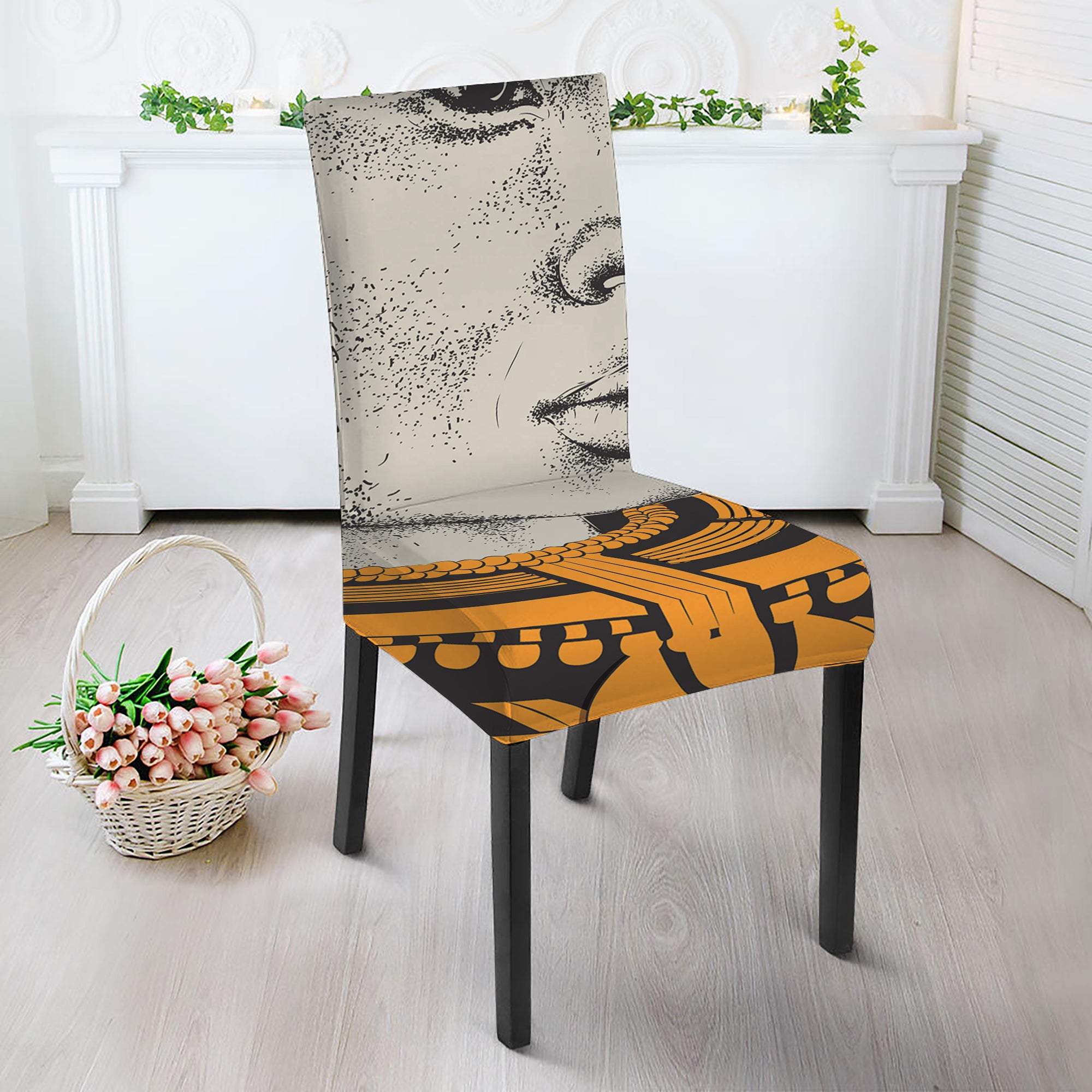 African Style Print Dining Chair Slipcover