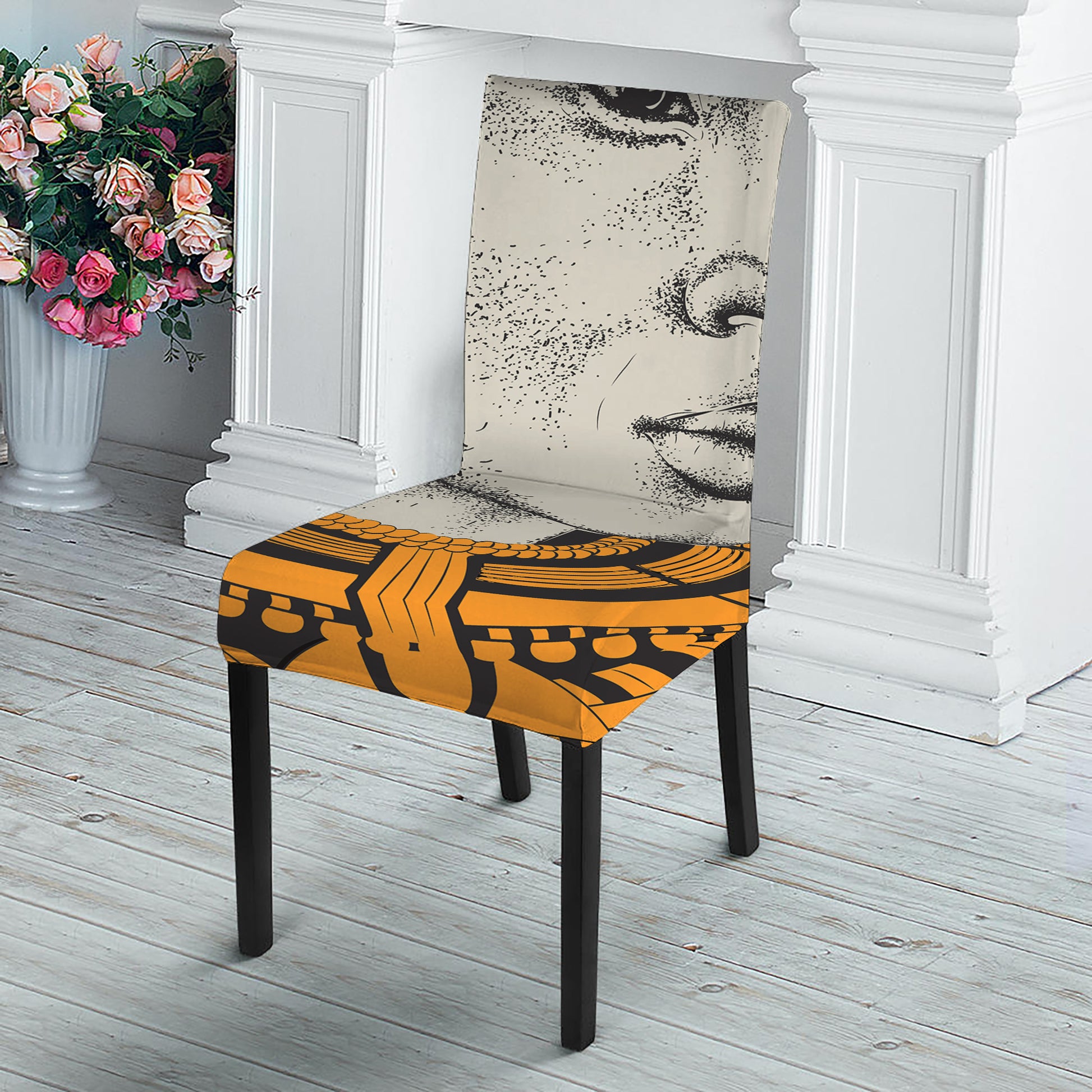 African Style Print Dining Chair Slipcover