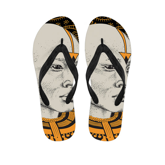 African Style Print Flip Flops