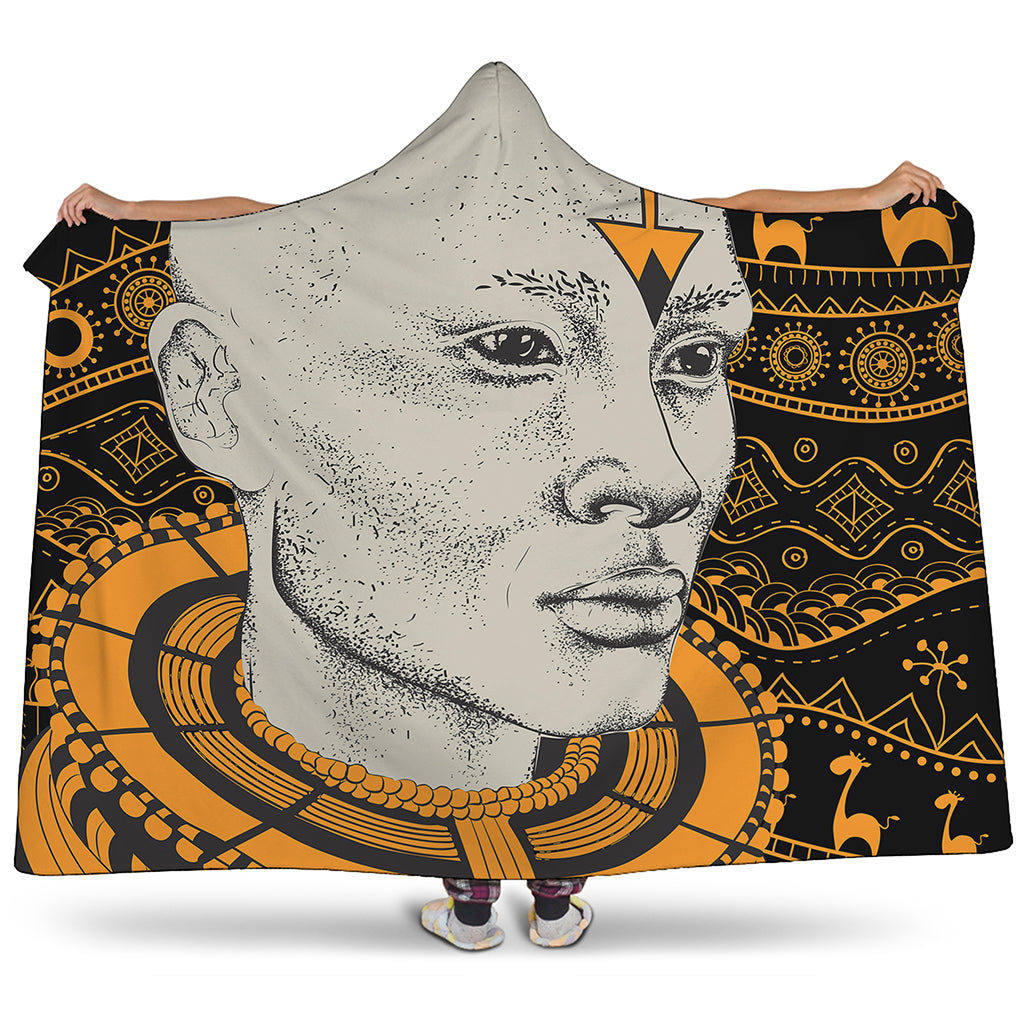 African Style Print Hooded Blanket