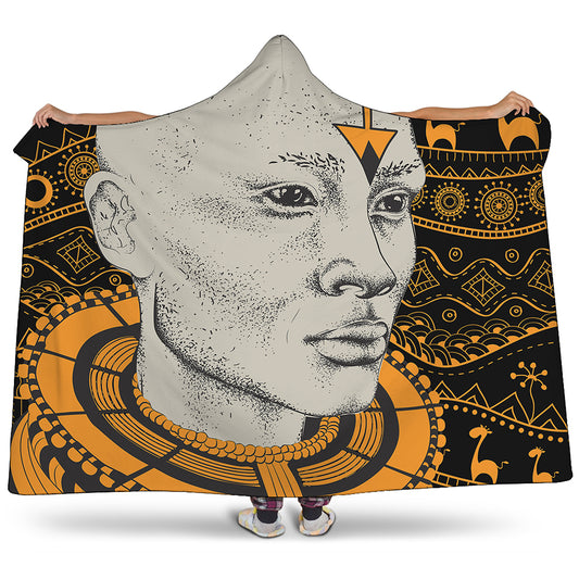 African Style Print Hooded Blanket
