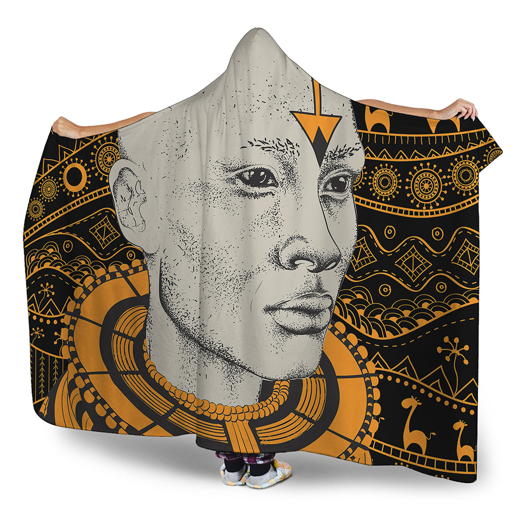African Style Print Hooded Blanket