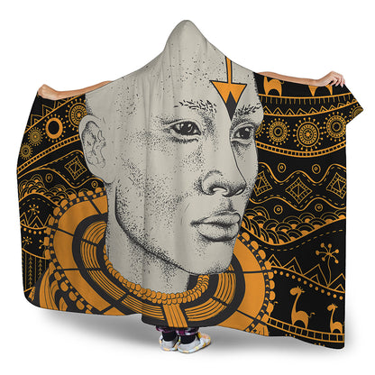 African Style Print Hooded Blanket