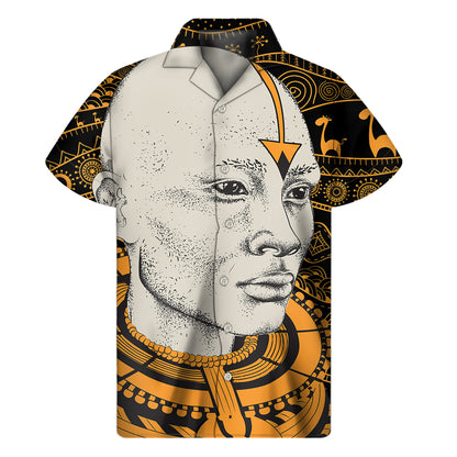 African Style Print Men's Short Sleeve Shirt