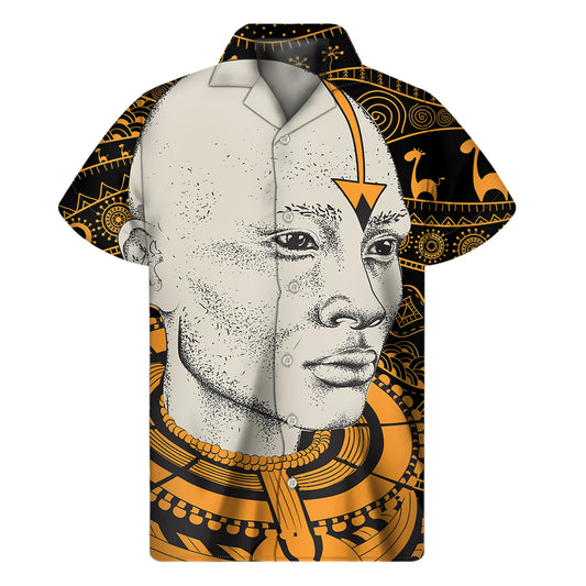 African Style Print Men's Short Sleeve Shirt