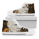 African Style Print White High Top Shoes