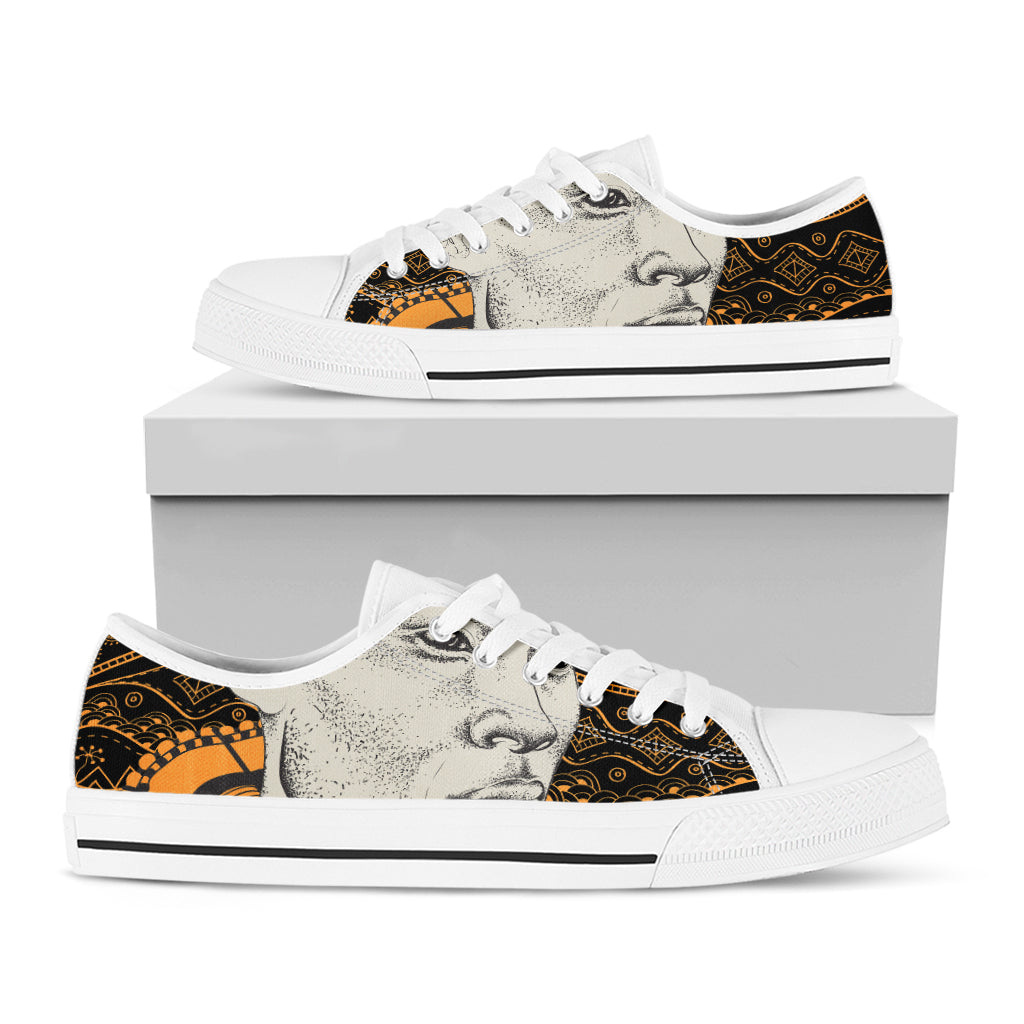 African Style Print White Low Top Shoes