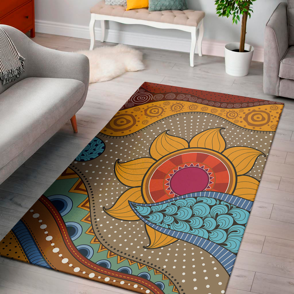 African Sun Print Area Rug