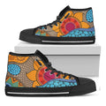 African Sun Print Black High Top Sneakers