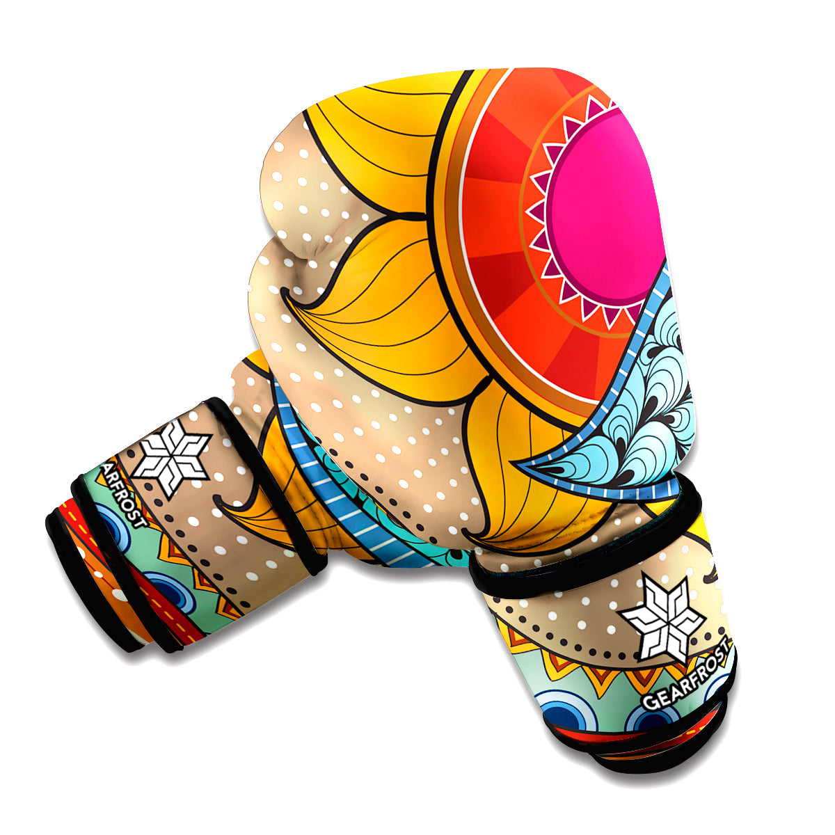 African Sun Print Boxing Gloves