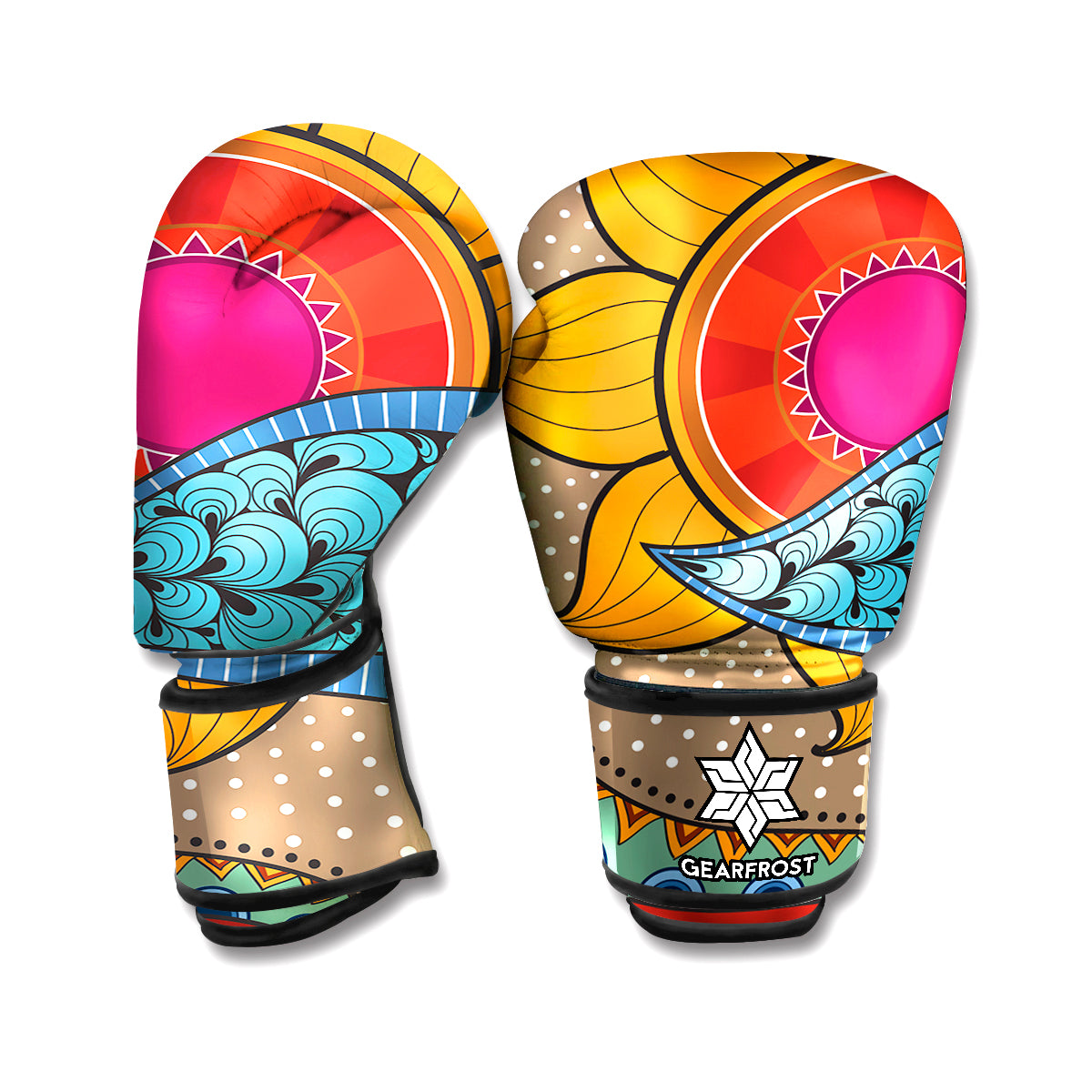 African Sun Print Boxing Gloves