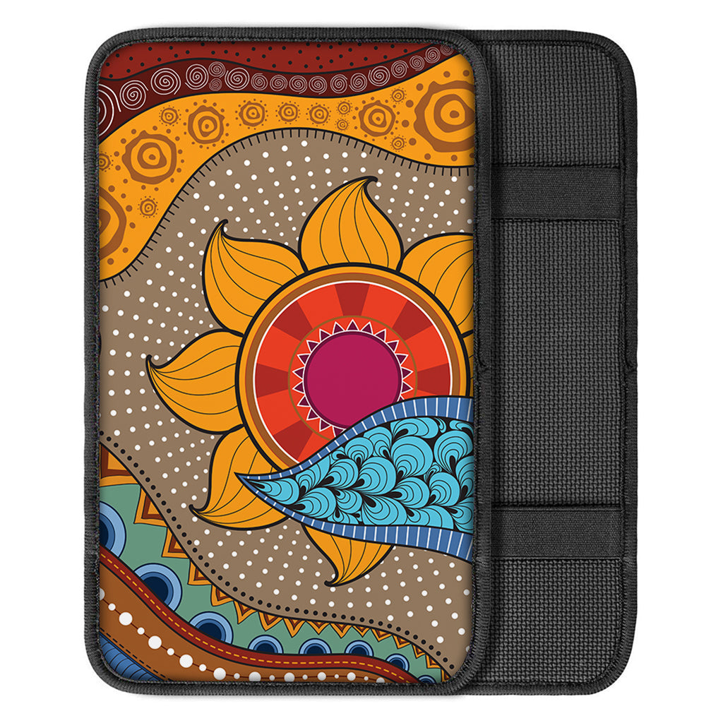 African Sun Print Car Center Console Cover