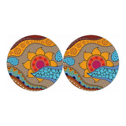 African Sun Print Car Coasters