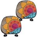 African Sun Print Car Headrest Covers