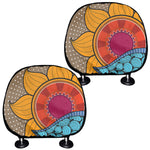 African Sun Print Car Headrest Covers