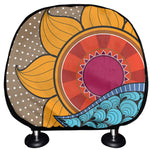 African Sun Print Car Headrest Covers