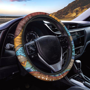 African Sun Print Car Steering Wheel Cover