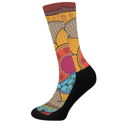 African Sun Print Crew Socks