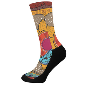 African Sun Print Crew Socks