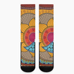 African Sun Print Crew Socks