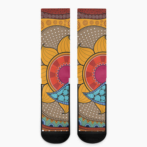 African Sun Print Crew Socks