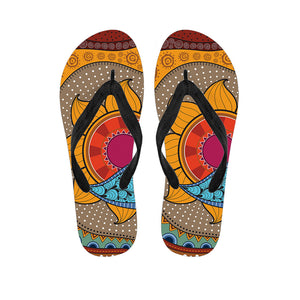 African Sun Print Flip Flops