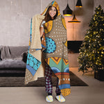 African Sun Print Hooded Blanket