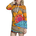 African Sun Print Hoodie Dress