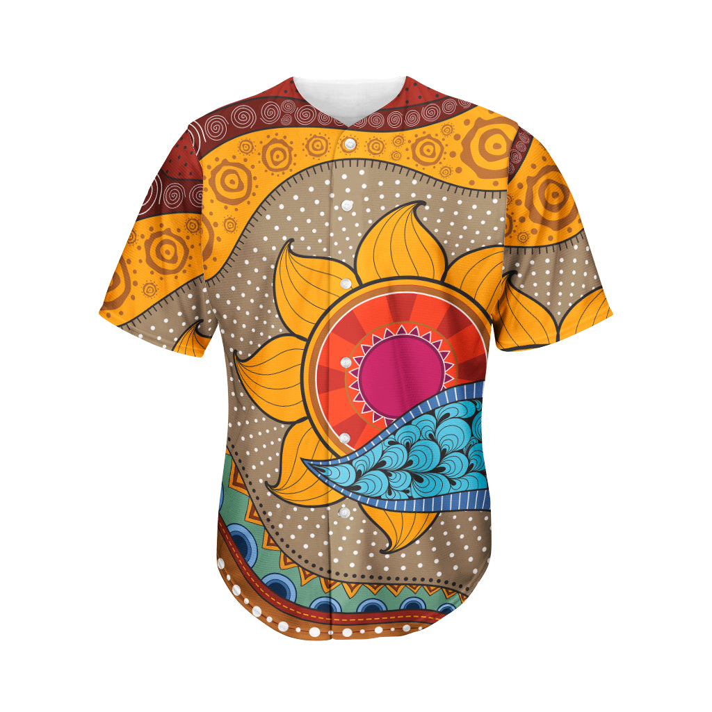 African Sun Print Men's Baseball Jersey