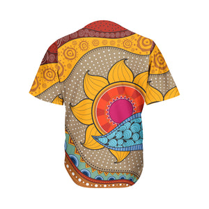 African Sun Print Men's Baseball Jersey