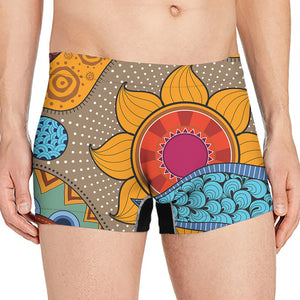 African Sun Print Men's Boxer Briefs