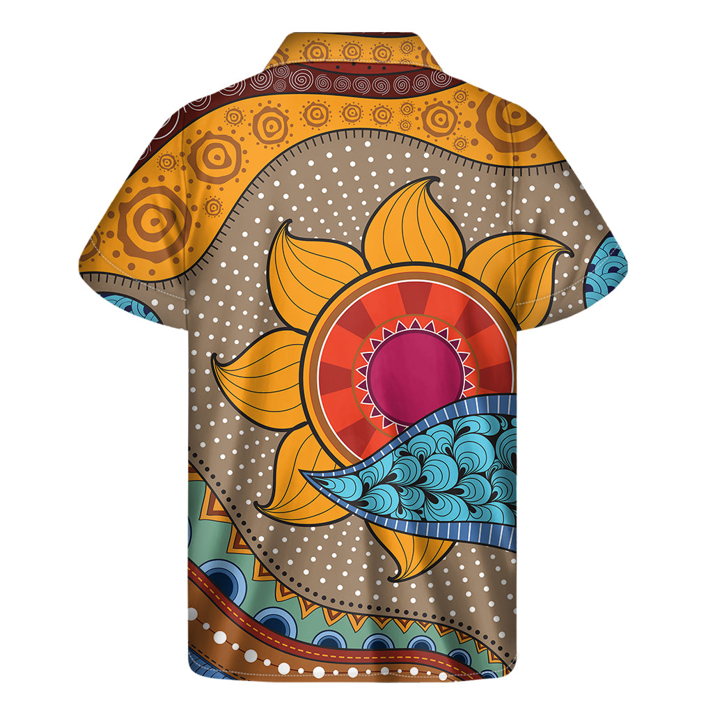 African Sun Print Men's Short Sleeve Shirt