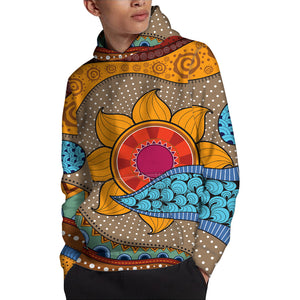 African Sun Print Pullover Hoodie