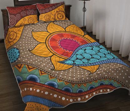 African Sun Print Quilt Bed Set