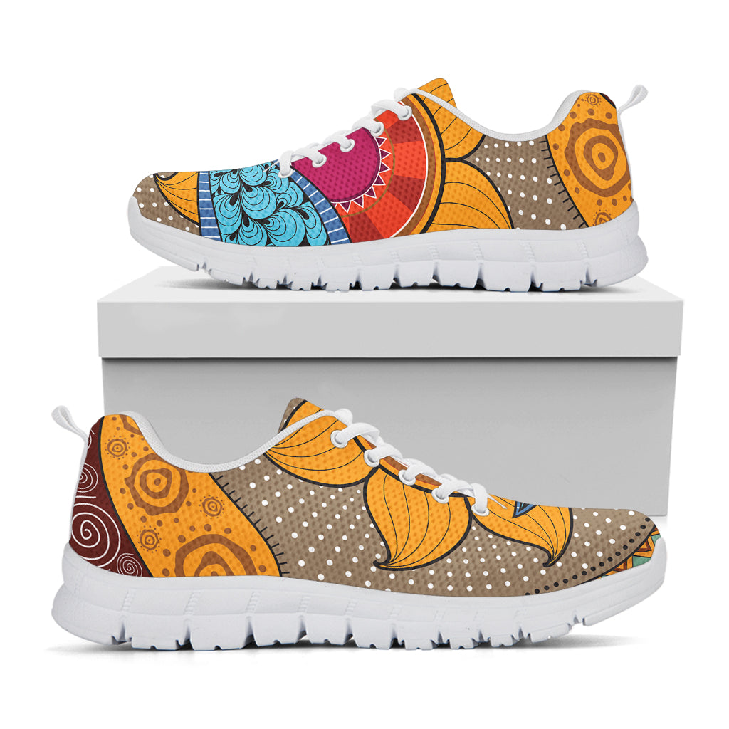 African Sun Print White Sneakers