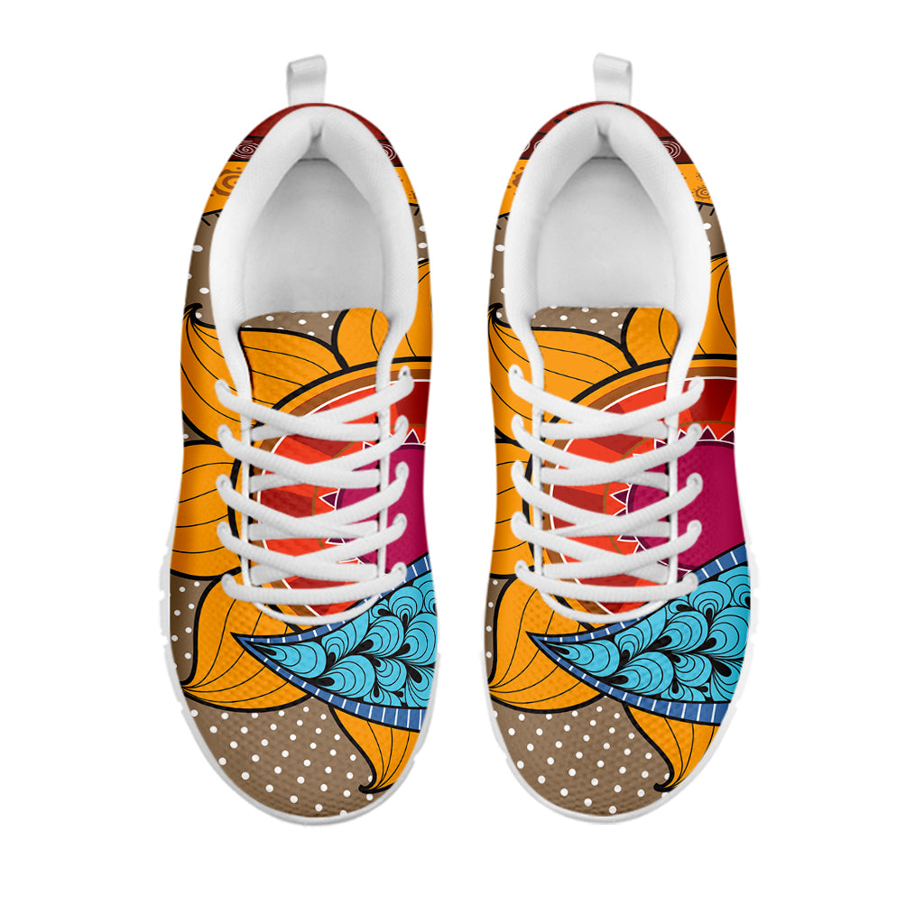 African Sun Print White Sneakers